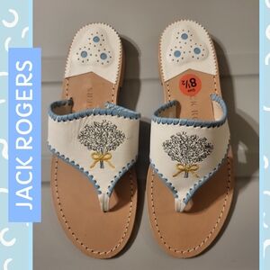 Jack Rogers White and Blue Floral Sandals